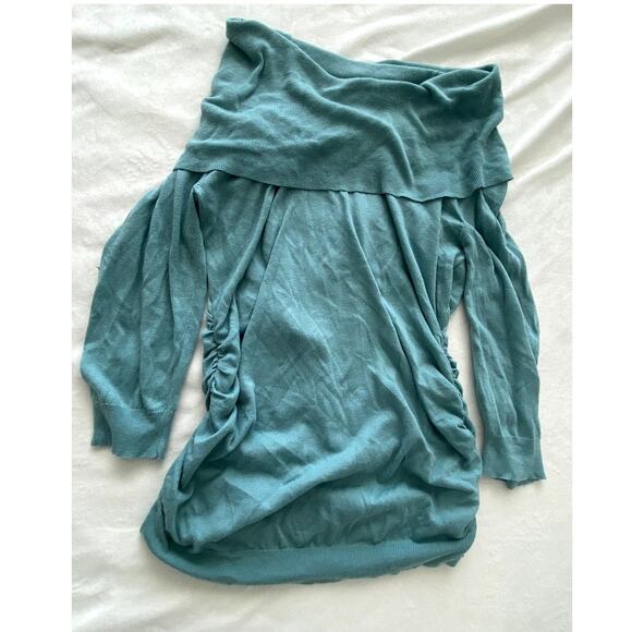 A Pea In The Pod Off The Shoulder Green Sweater Size Large - Picture 1 of 4